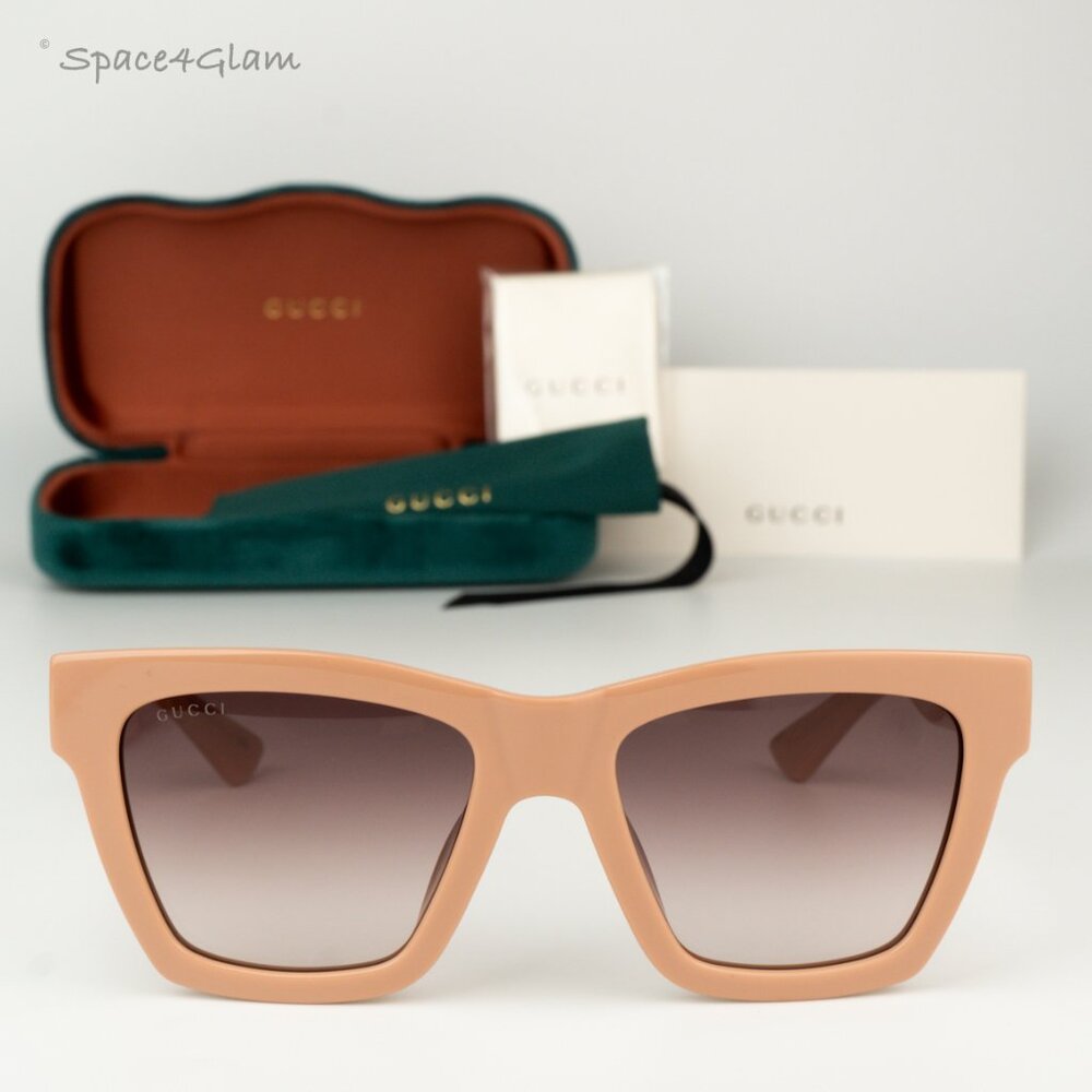 NEW Gucci GG1714S 005 Cloud Rose Pink Brown Gradient Women Square Sunglasses